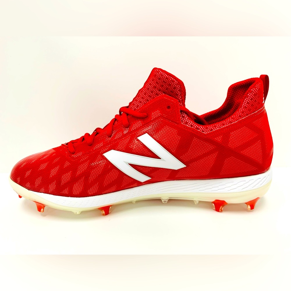 Red molded New Balance Cleats size 15 NEW. Can fit size 13-14 due to design